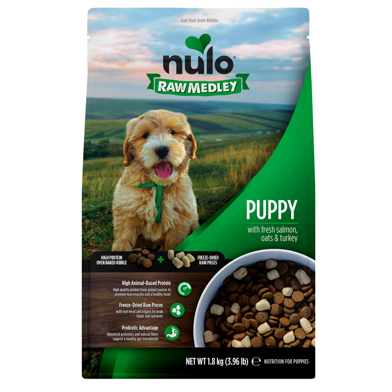 Ricetta Raw Medley Puppy a base di salmone, avena e tacchino per cani